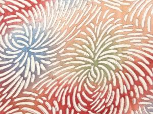 アンティーク　紋錦紗　花模様着物